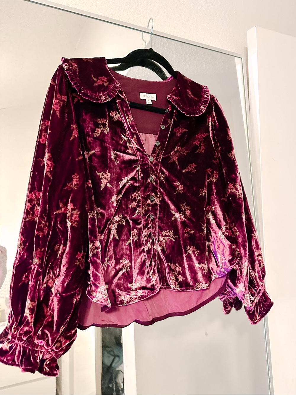 Anthropologie Pilcro Velvet Blouse